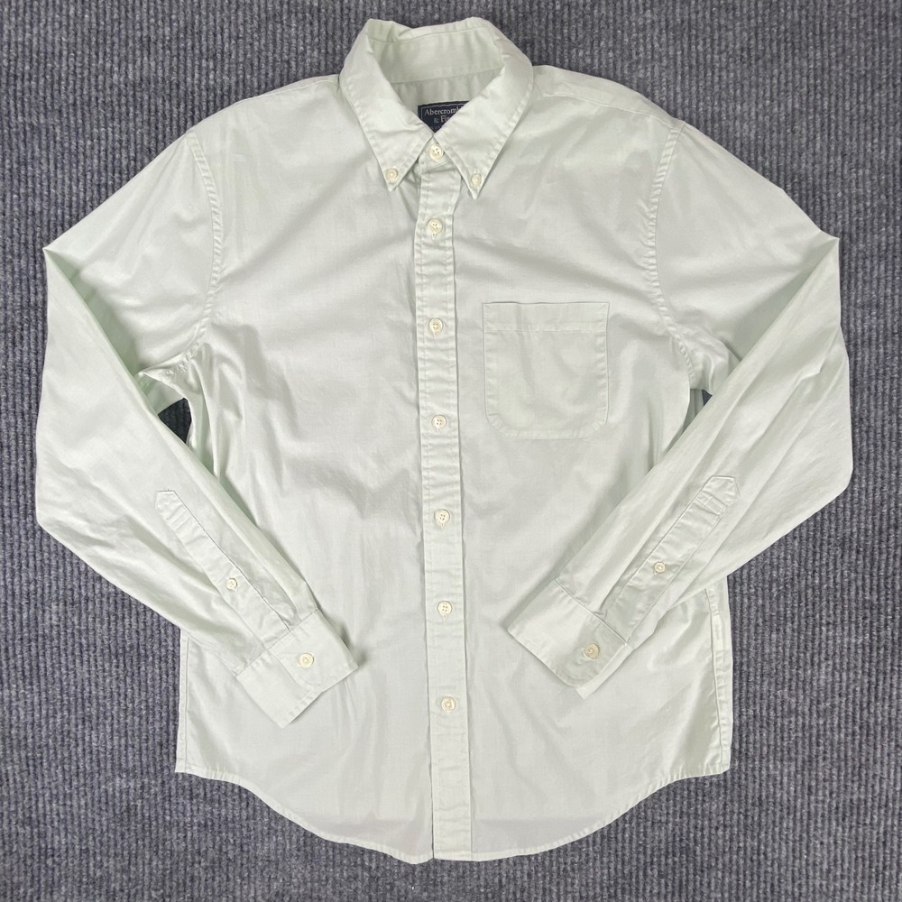Abercrombie & Fitch Button Down Shirt Mens M Mint Green Long Sleeve Preppy